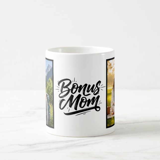 Taza De Café Bonus Mom Brush Script Two Photo (Centro)
