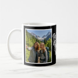 Taza De Café Bonus Mom Promoted Brush Script Two Photo Black