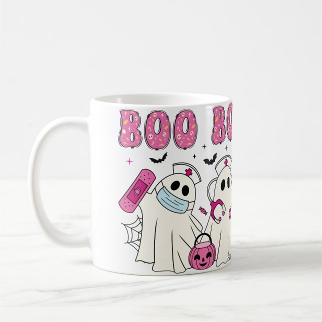 Taza De Café "Boo Boo Halloween Fantasma Médico y enfermera caf (Izquierda)
