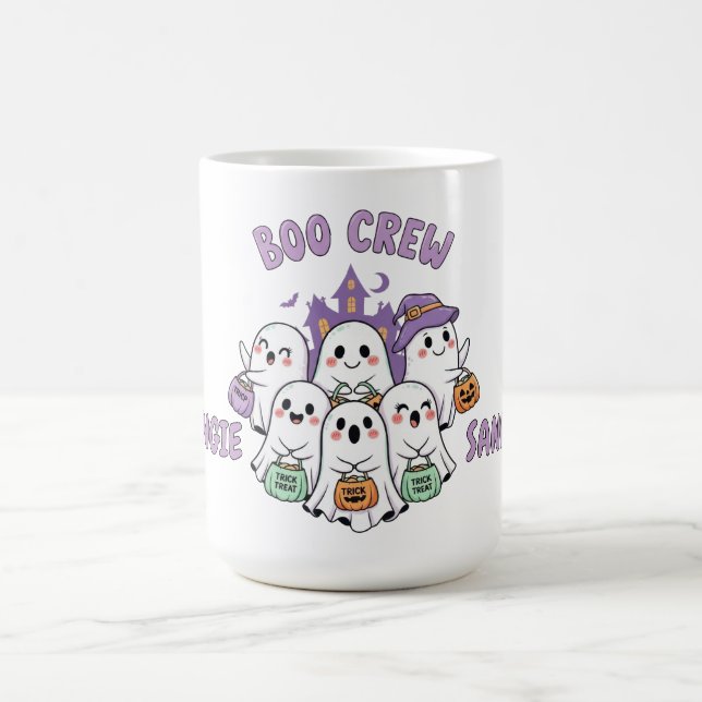 Taza De Café Boo Crew Dos Nombres Halloween (Centro)