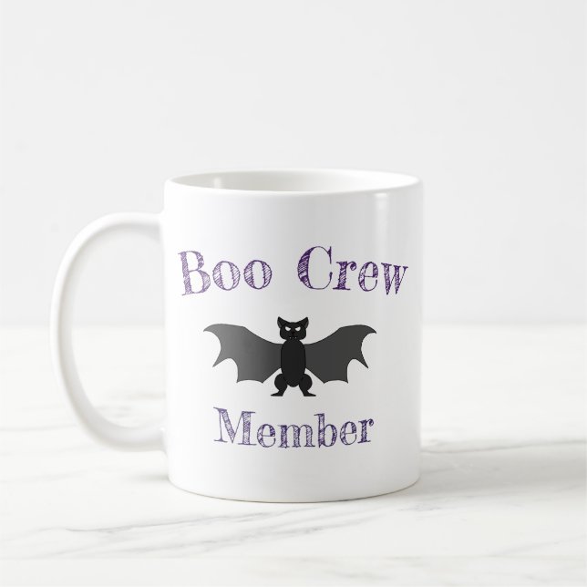 Taza De Café Boo Crew Personalizado Bat Halloween Mug (Izquierda)