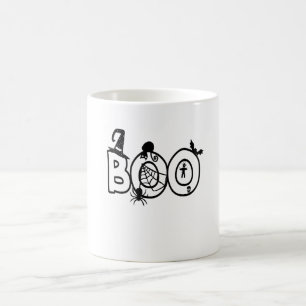 Taza De Café Boo de Halloween con Gorra de brujas araña de gato