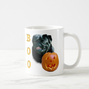 Taza De Café Boo de pug de color negro