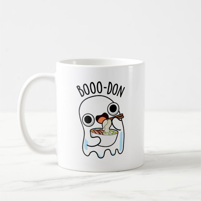 Taza De Café Boo-don Funny Ghost Udon Pun (Izquierda)