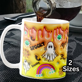 Taza De Café ¡Boo! Espeluznante efecto 3D Fantasmas arcoiris Na