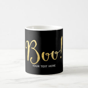 Taza De Café ¡BOO! Falso aspecto dorado festivo de Halloween