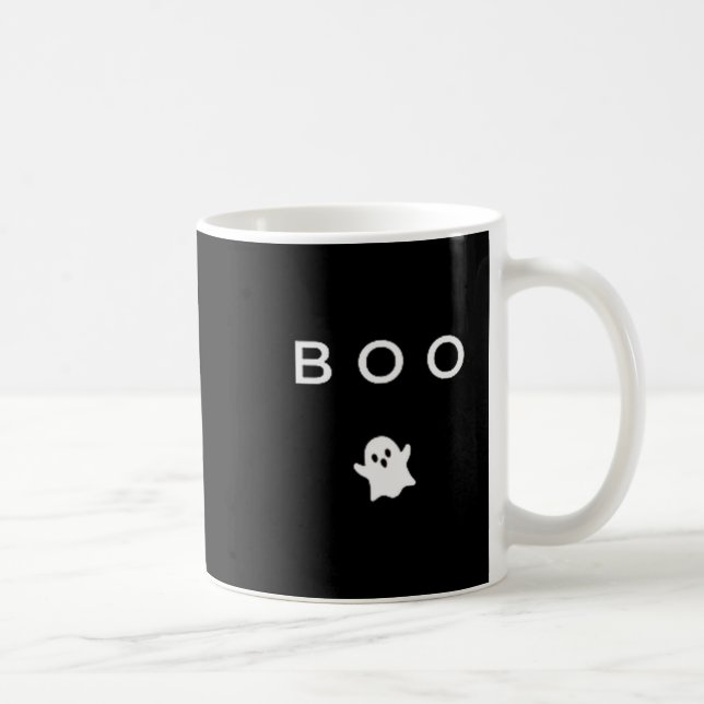 Taza De Café Boo Ghost Halloween Subtle Minimal Fall Funny Tric (Derecha)