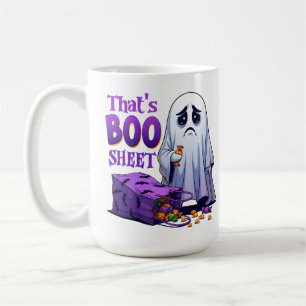 Taza De Café Boo-Hoo-lloween, hoja de boo