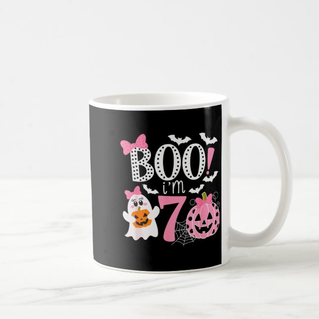 Taza De Café Boo I'm Seven Ghost Seventh 7th Birthday Halloween (Derecha)