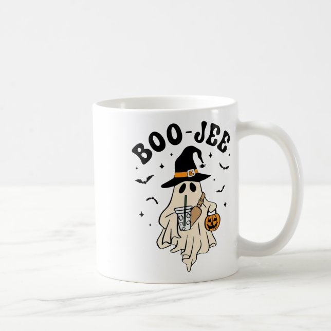 Taza De Café Boo Jee Ghost Cute Funny Halloween (Derecha)