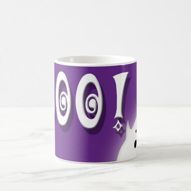 Taza De Café ¡Boo! Púrpura fantasma de Halloween (Centro)