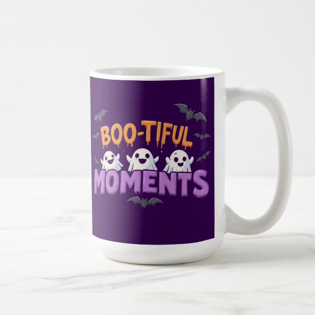 Taza De Café Boo-Tiful Moments Cute Halloween Ghosts and Bats (Derecha)