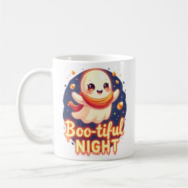 Taza De Café Boo-tiful Night Cute Halloween Ghost Mug