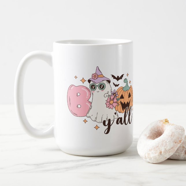 Taza De Café Boo Y'All Halloween (Con donut)
