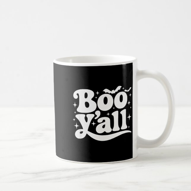 Taza De Café Boo Y'all Southern Retro Halloween Quote Saying Ba (Derecha)