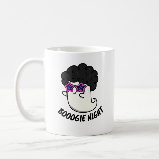 Taza De Café Boogie Night Funny Halloween Ghost Pun (Izquierda)