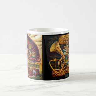 Taza De Café Boogie y surco de la aguamarina de DJs=