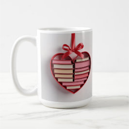 Taza De Café Book Lover Red Heart Shaped Gift Box Classic Mug
