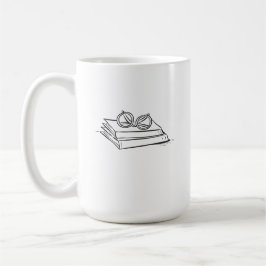Taza De Café Book Pile- Minimalist Book Lover