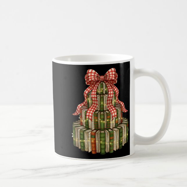 Taza De Café Bookmas Tree Christmas Librarian Book Lover Holida (Derecha)