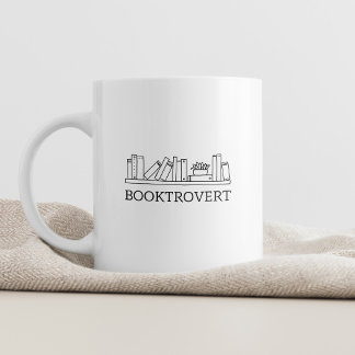 Taza De Café Booktrovert Minimal Typography Modern Funny Quot
