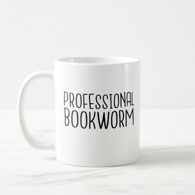 Taza De Café Bookworm profesional - para bibliotecarios, lector (Izquierda)