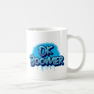 Taza De Café Boomer de Ok en graffiti azul