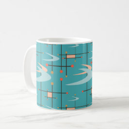 Taza De Café Boomerang moderno de mediados del siglo XX sobre t