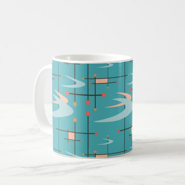 Taza De Café Boomerang moderno de mediados del siglo XX sobre t (Anverso izquierdo)