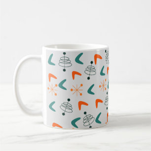 Taza De Café Boomerangs Atómicos Modernos De Mediados Del Siglo