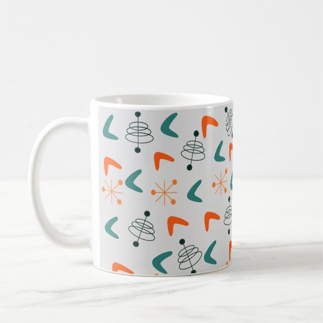 Taza De Café Boomerangs Atómicos Modernos De Mediados Del Siglo (Izquierda)