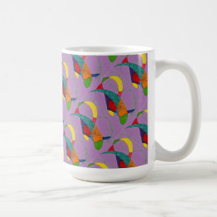 Taza De Café "Boomerangs en morado" Resumen de diseño