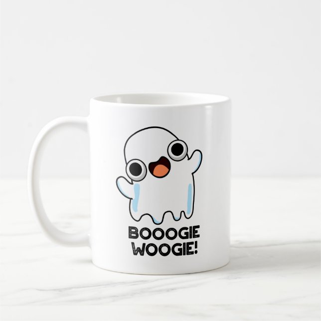 Taza De Café Booogie Woogie Funny Music Ghost Pun (Izquierda)