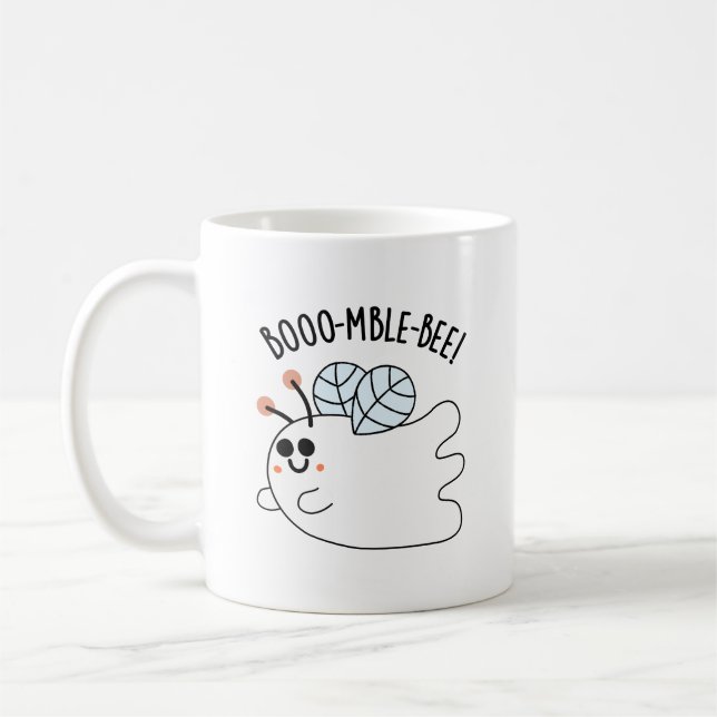 Taza De Café Booomble Bee Funny Ghost Bee Pun (Izquierda)