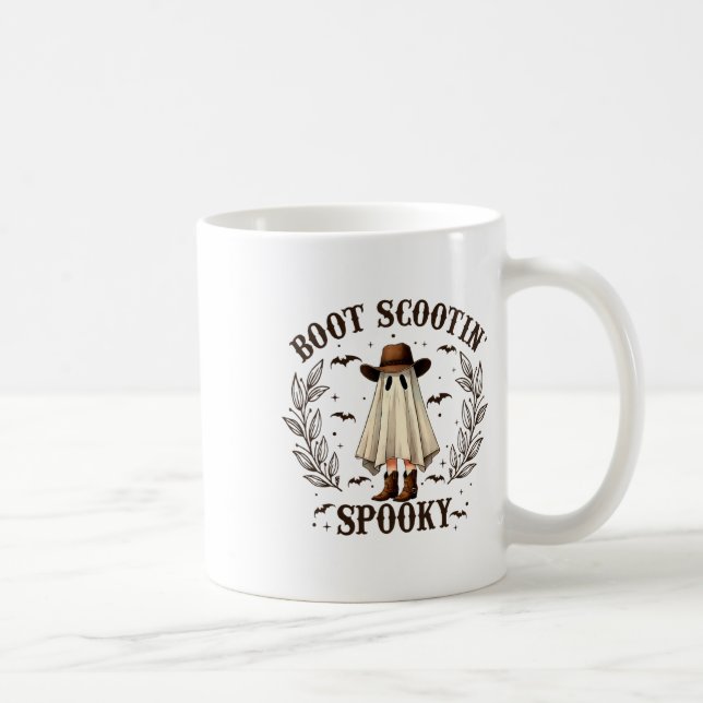 Taza De Café Boot Scootin Spooky Western Halloween Ghost C (Derecha)
