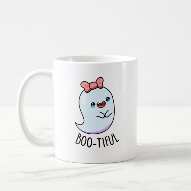 Taza De Café Bootious Funny Girly Halloween Ghost Pun (Izquierda)