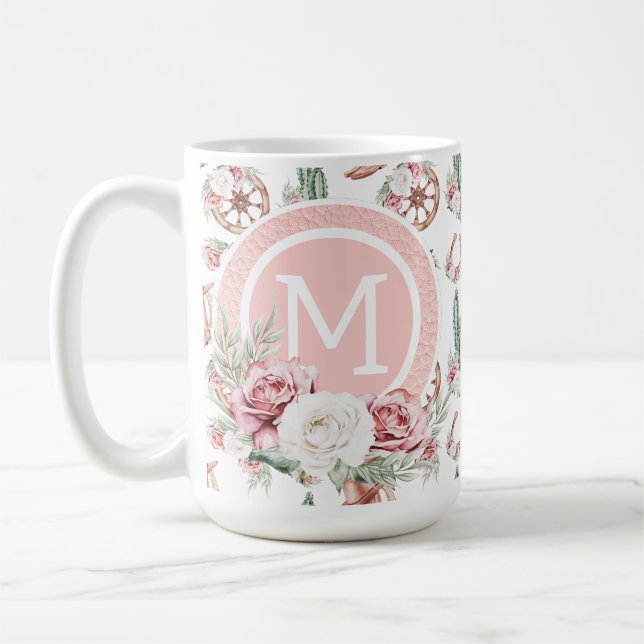Taza De Café Boots & Blooms: Moda occidental elegante personali (Izquierda)