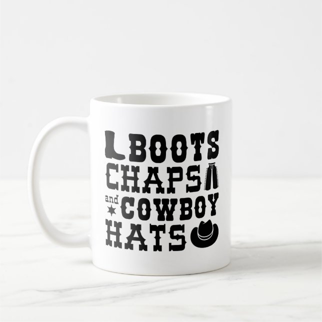 Taza De Café Boots Chaps Y Gorras De Vaqueros (Izquierda)