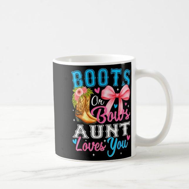 Taza De Café Boots Or Bows Aunt Loves You Gender Reveal Family  (Derecha)