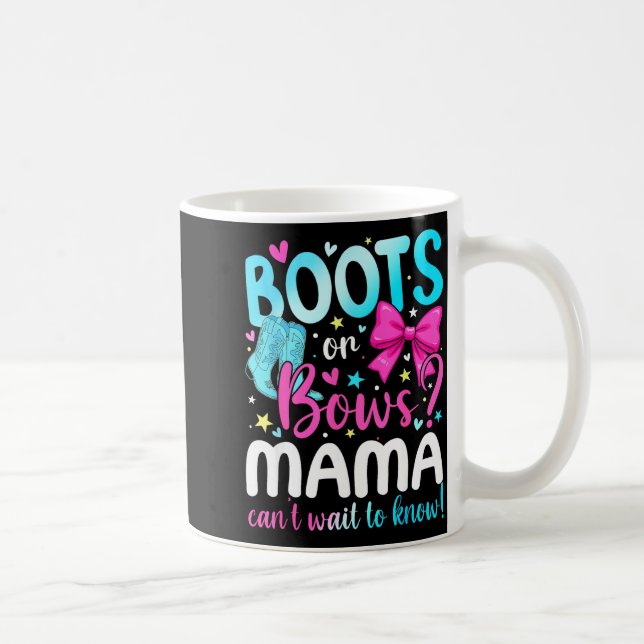 Taza De Café Boots Or Bows Mama Loves You Gender Reveal Party  (Derecha)