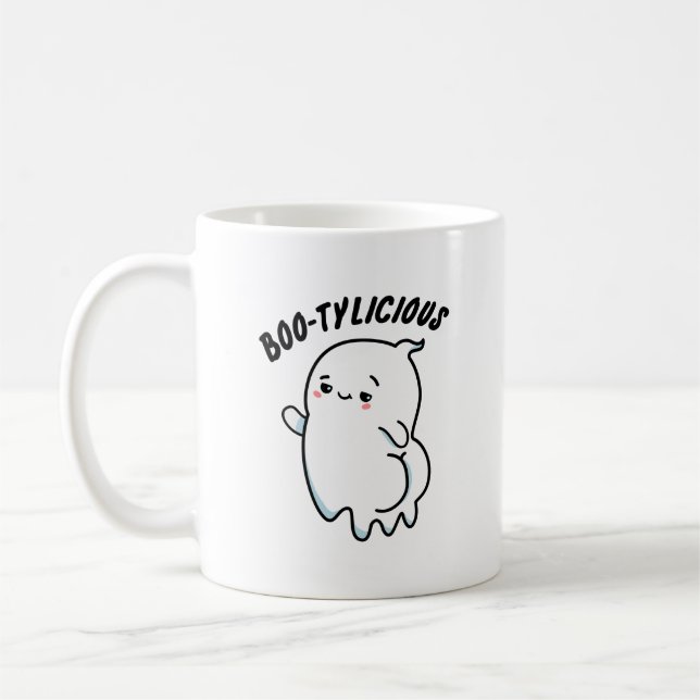 Taza De Café Bootylicious Funny Ghost Pun (Izquierda)