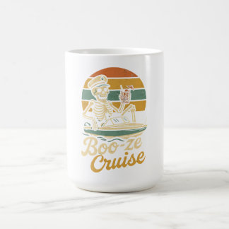 Taza De Café "Booze Cruise - Funny Skeleton Bote Captain