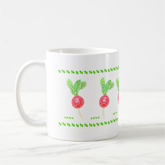 Taza De Café Bordado de punto cruz Rábanos 