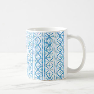 Taza De Café Bordado ucraniano azul Vyshyvanka