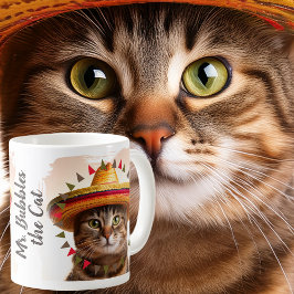 Taza De Café Borde de Fiesta alrededor de tu foto de gato diver
