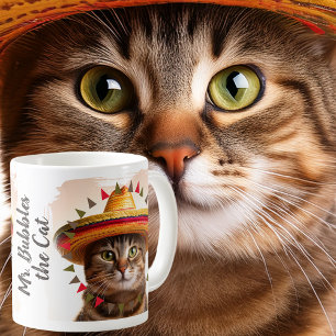 Taza De Café Borde de Fiesta alrededor de tu foto de gato diver