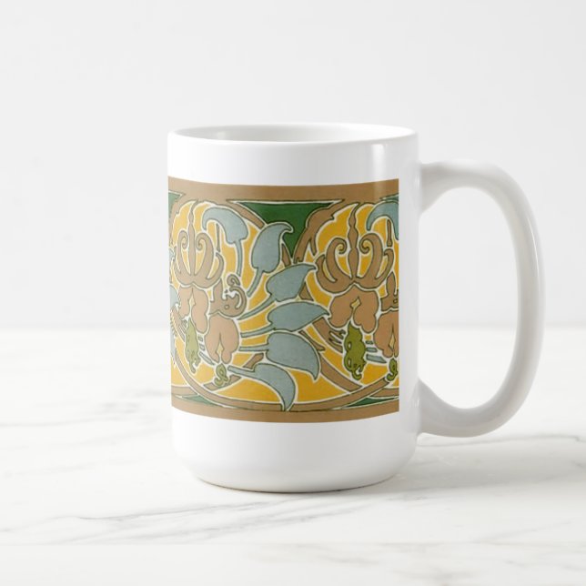 Taza De Café Borde de flores Art Nouveau - Mug (Derecha)