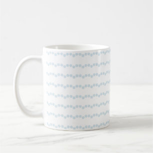 Taza De Café Borde de guirnalda de flores de margarita azul pas