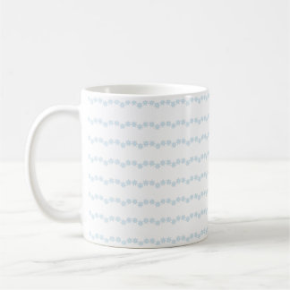 Taza De Café Borde de guirnalda de flores de margarita azul pas