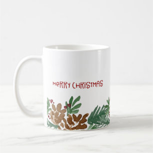 Taza De Café Borde de piñas al aguarela Feliz Navidad